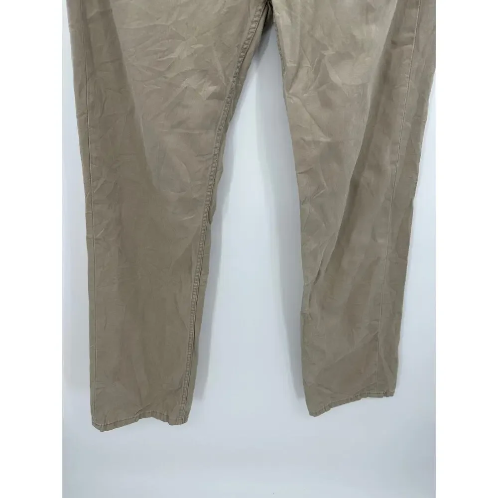 Levi's‎ 514 Straight Fit Washed Soft Twill Brown Khaki Jeans Men's Size 34 x 34